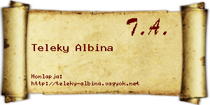 Teleky Albina névjegykártya